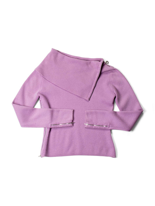 Chanel Cashmere Zipper Sweater Lavender