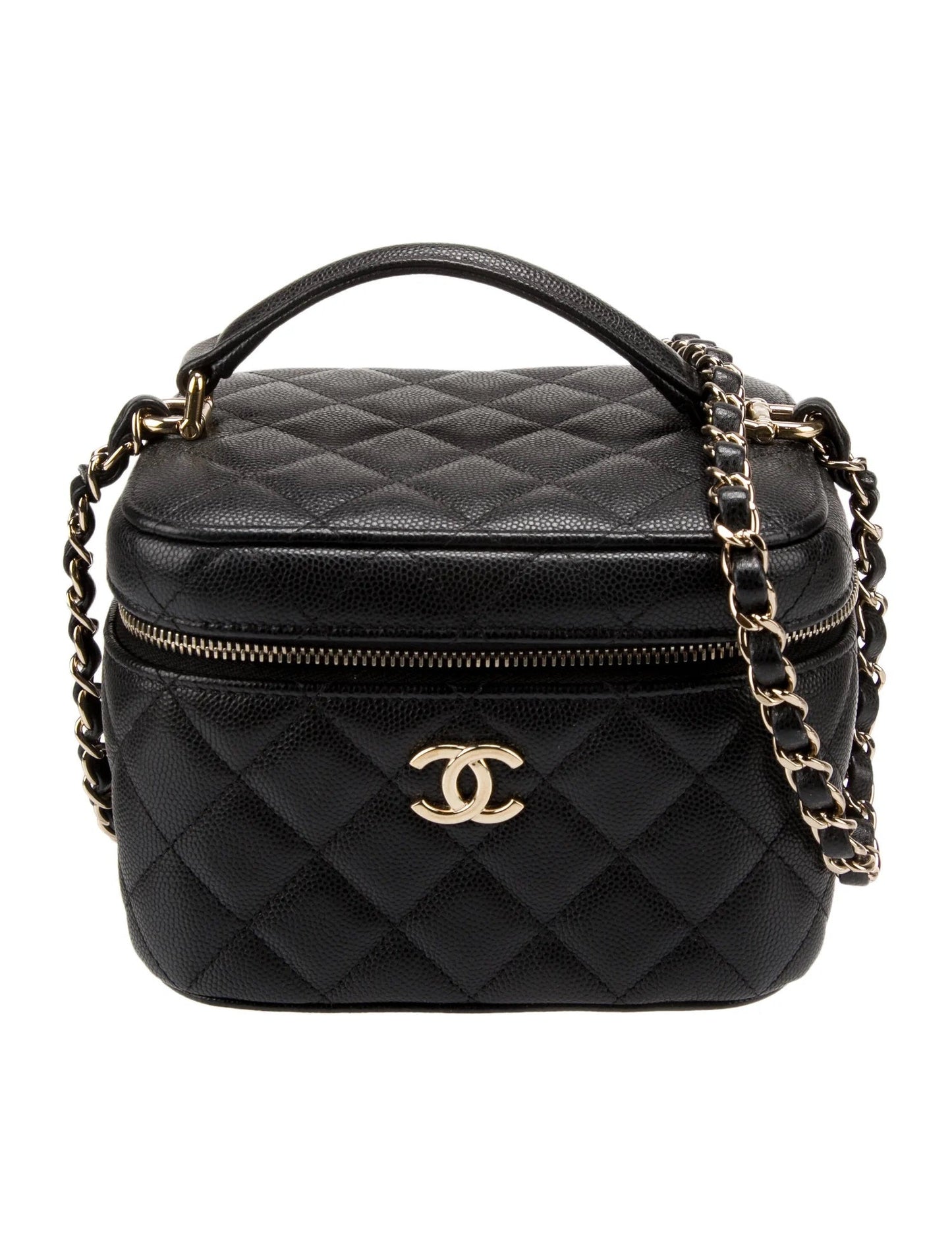 CHANEL CC CAVIAR QUILTED MINI VANITY SHOULDER BAG