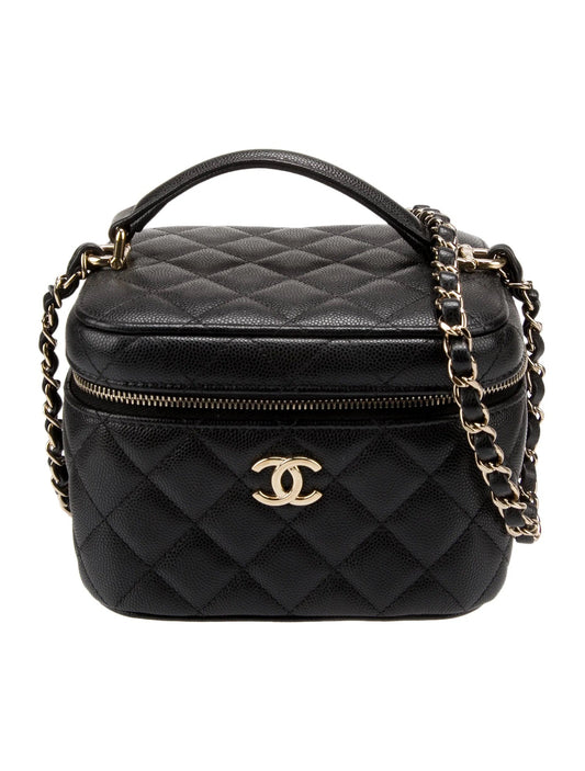 CHANEL CC CAVIAR QUILTED MINI VANITY SHOULDER BAG
