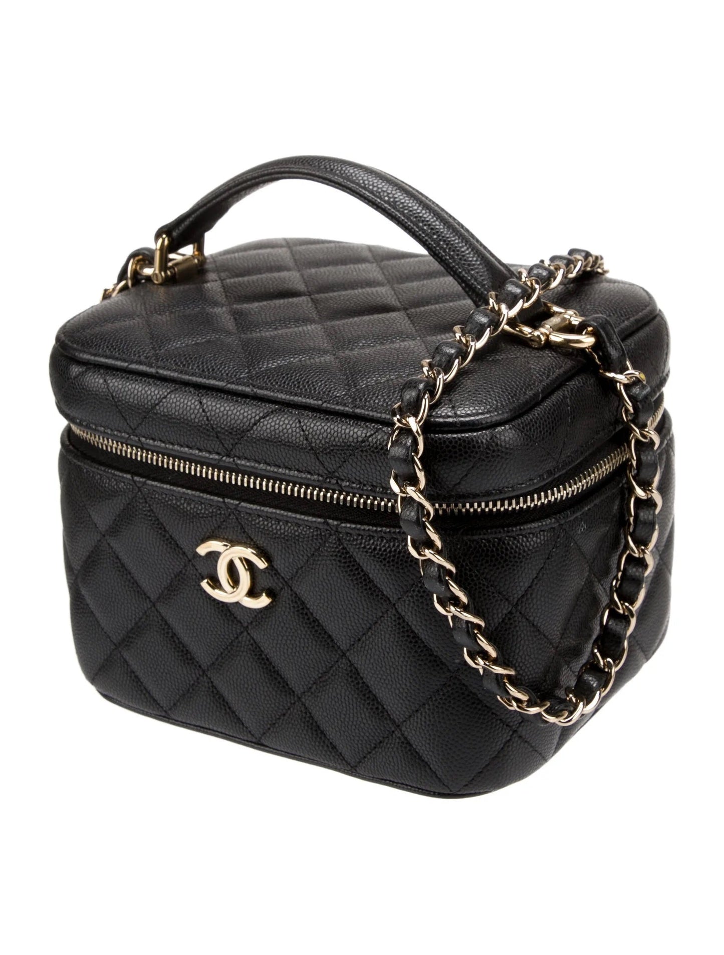 CHANEL CC CAVIAR QUILTED MINI VANITY SHOULDER BAG