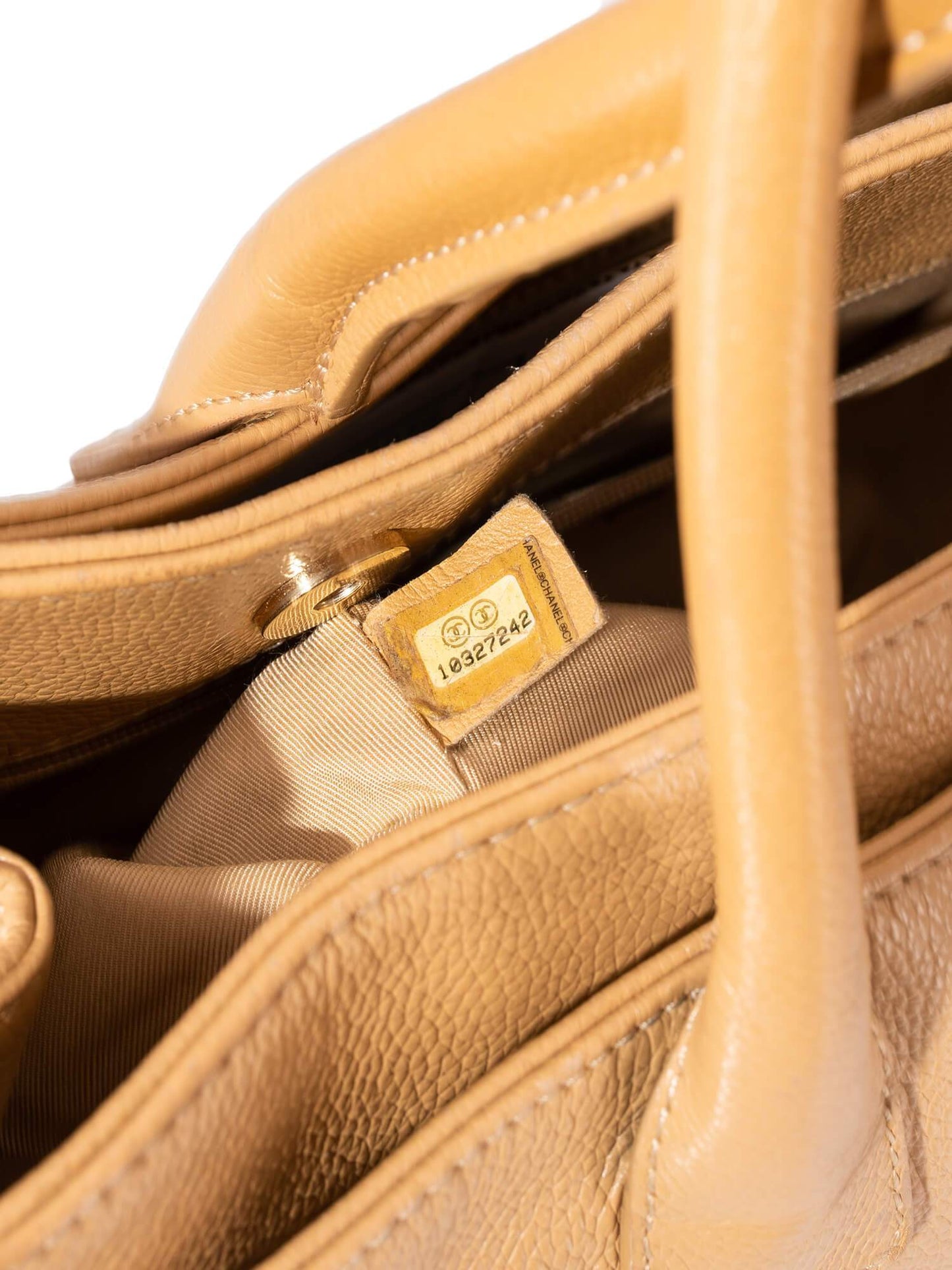 Chanel Caviar Leather Cerf Shopper Bag Beige