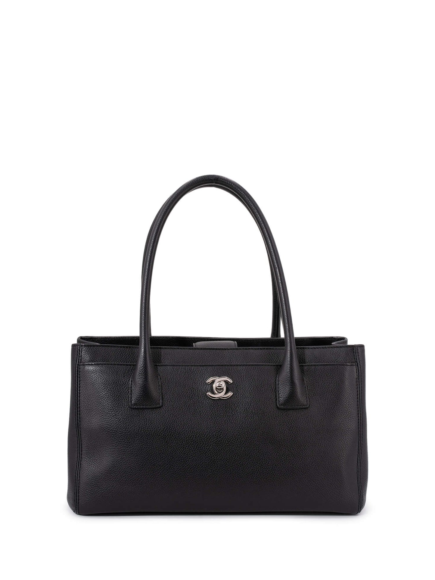 Chanel Caviar Leather Small Cerf Shopper Bag Black