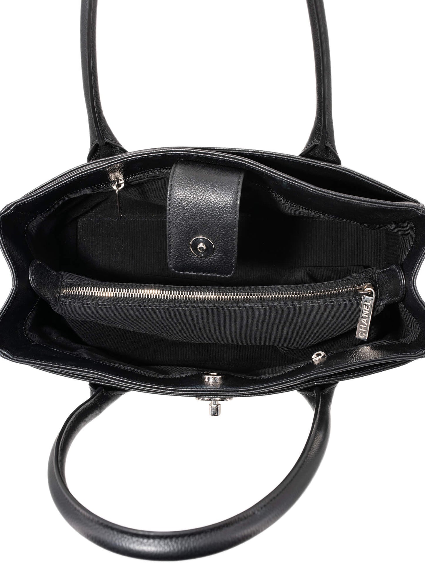 Chanel Caviar Leather Small Cerf Shopper Bag Black