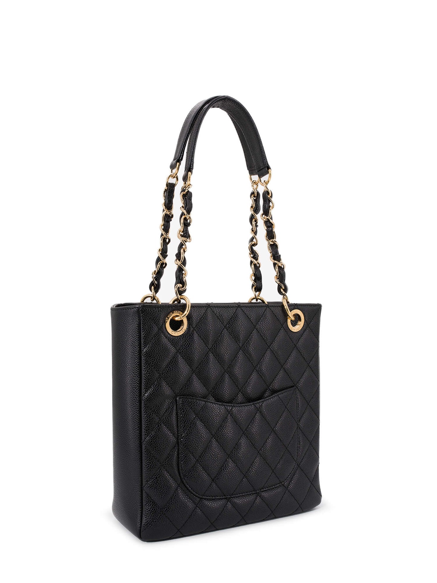 Chanel Caviar Quilted CC Logo PST Bag Black
