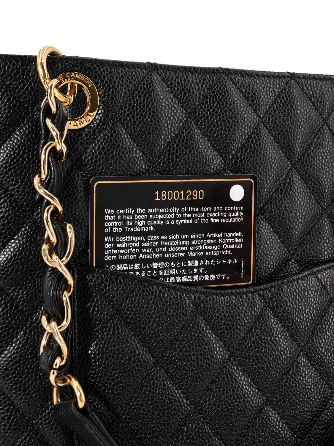 Chanel Caviar Quilted CC Logo PST Bag Black