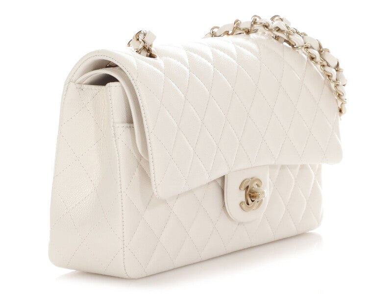 CHANEL CAVIAR QUILTED LEATHER CLASSIC DOUBLE FLAP SHOULDER BAG