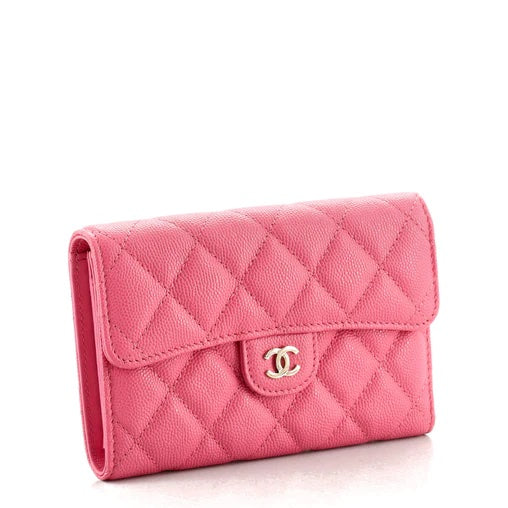 CHANEL CAVIAR QUILTED TRIFOLD CLASSIC FLAP WALLET