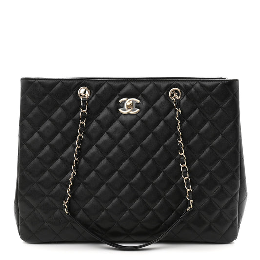 CHANEL CAVIAR QUILTED GRAND SHOPPING TOTE BAG-HS