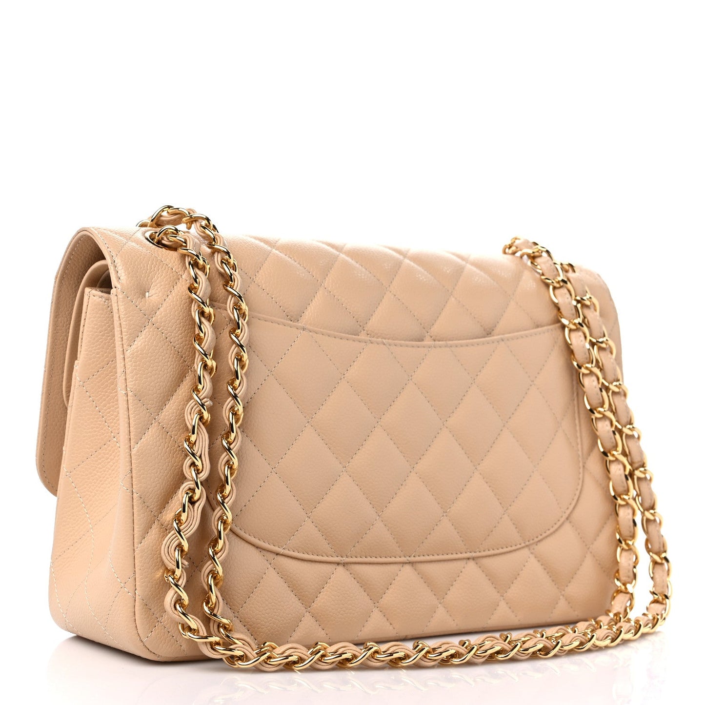 CHANEL CAVIAR QUILTED JUMBO DOUBLE FLAP SHOULDER BAG