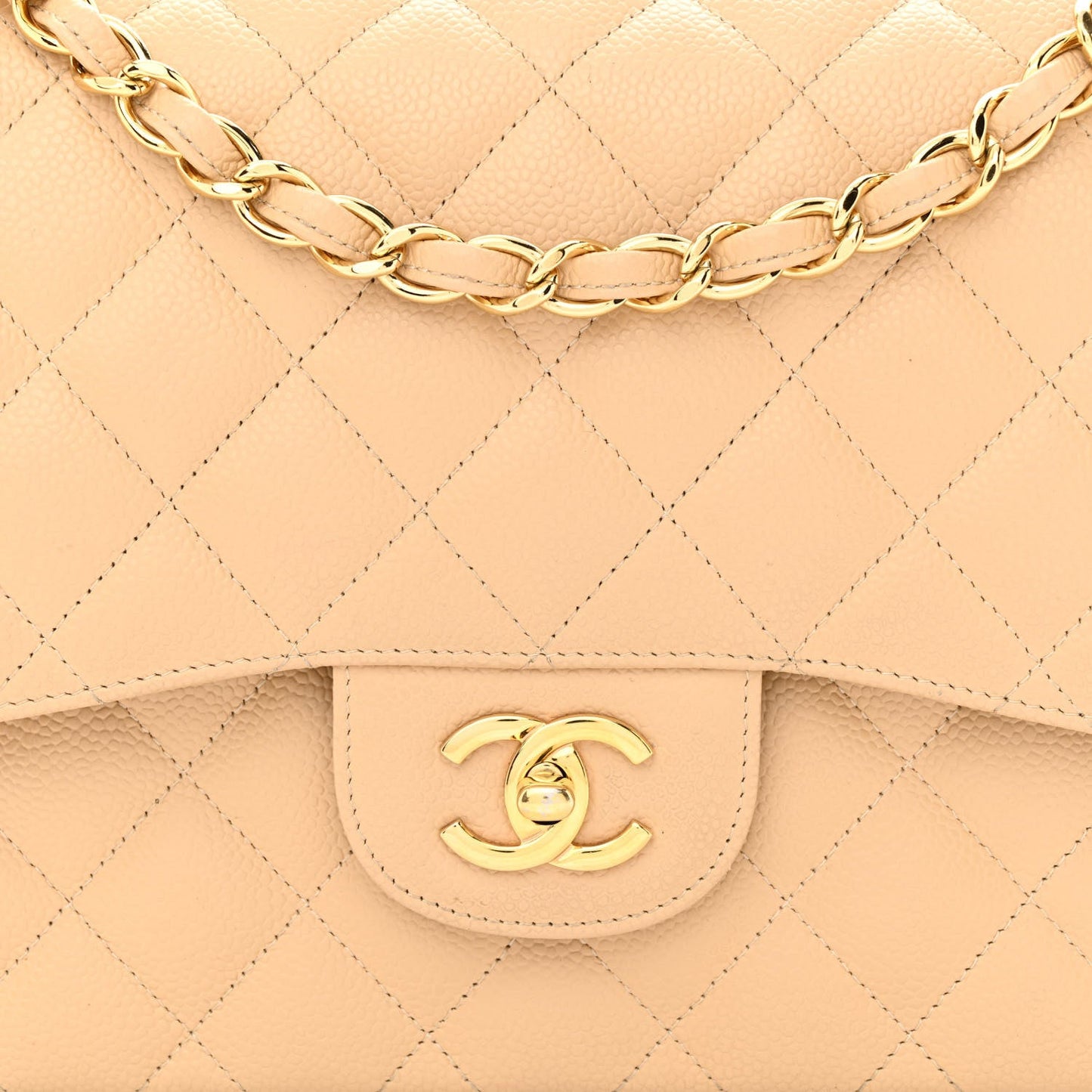 CHANEL CAVIAR QUILTED JUMBO DOUBLE FLAP SHOULDER BAG