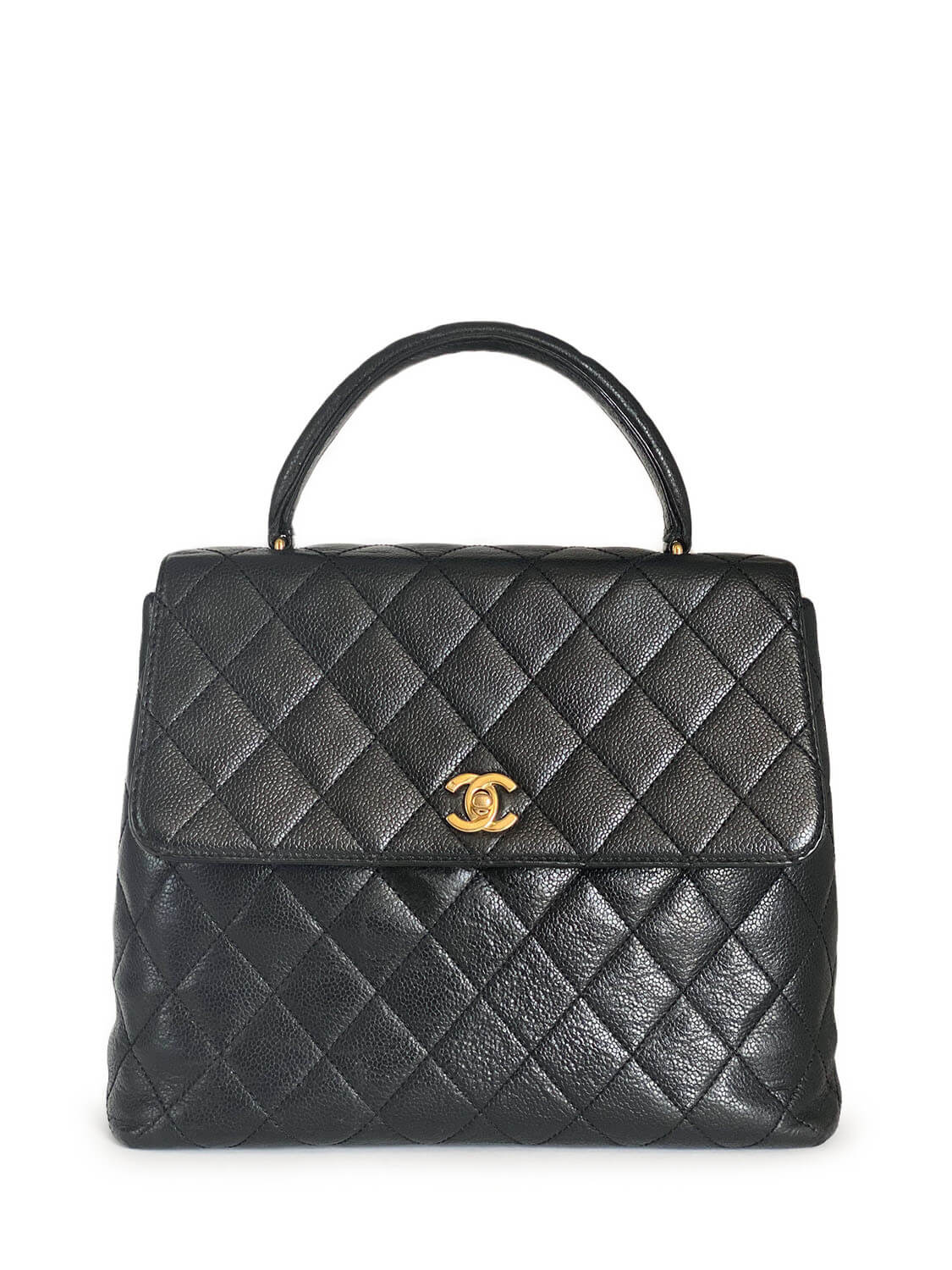 Chanel Caviar Quilted Large Coco Handle Flap Bag Black