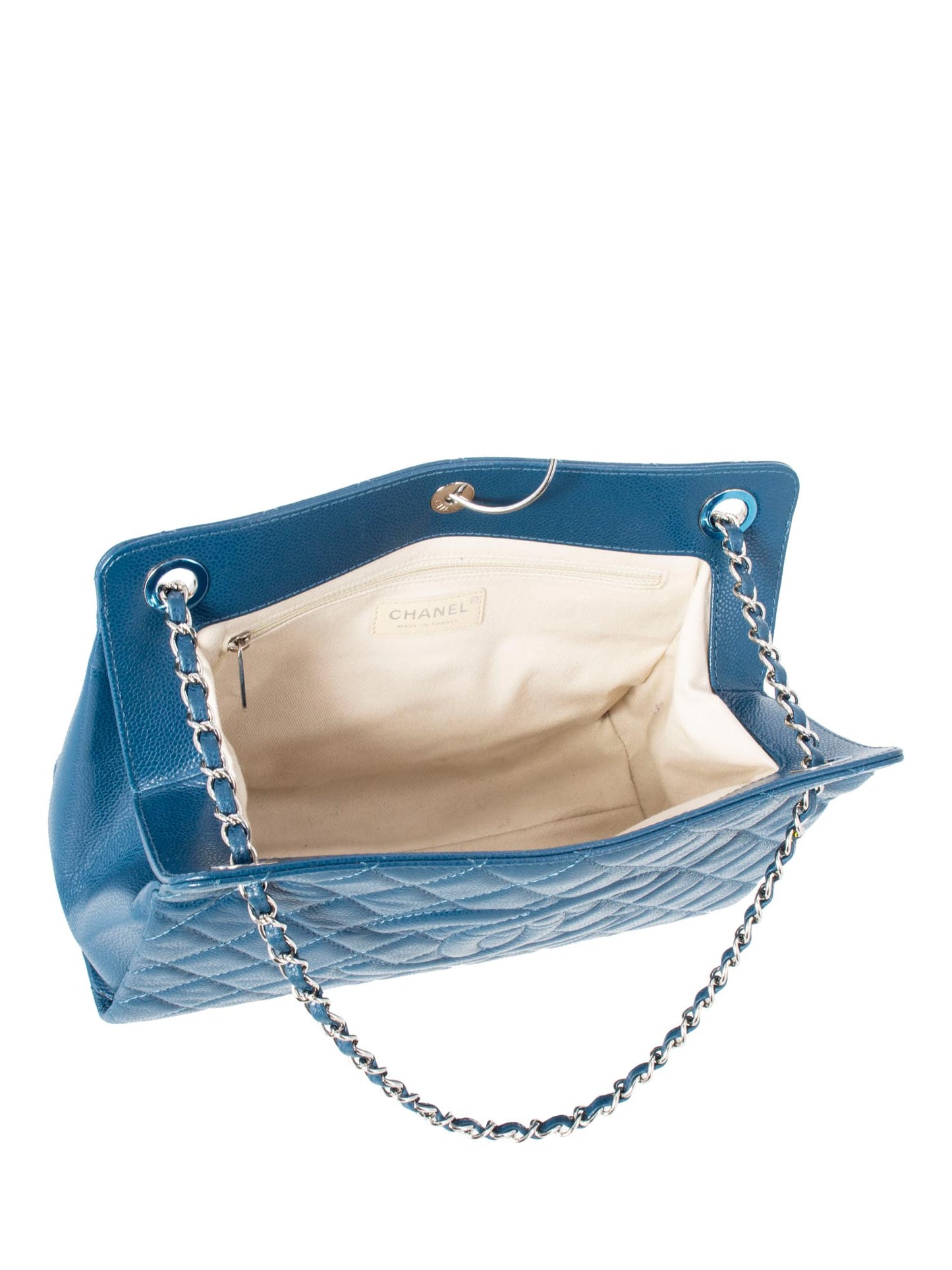 Chanel Caviar Quilted Leather Grand Shopper GST Bag Blue