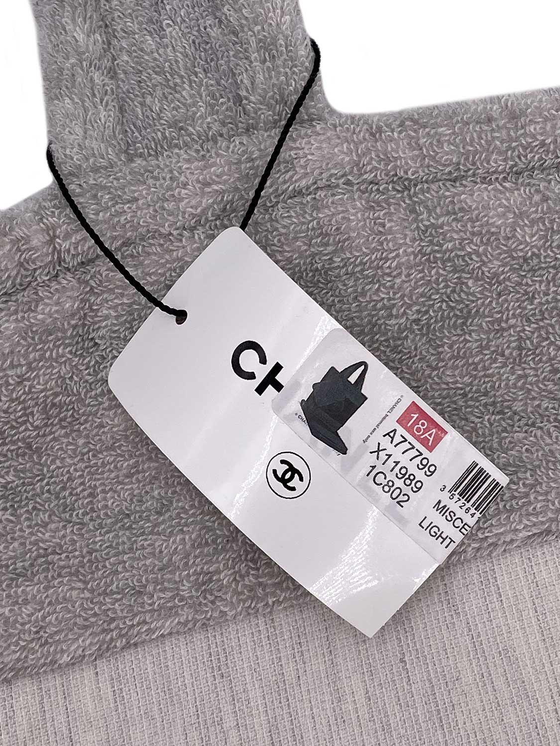 Chanel Cotton CC Logo XXL Beach Bag Grey