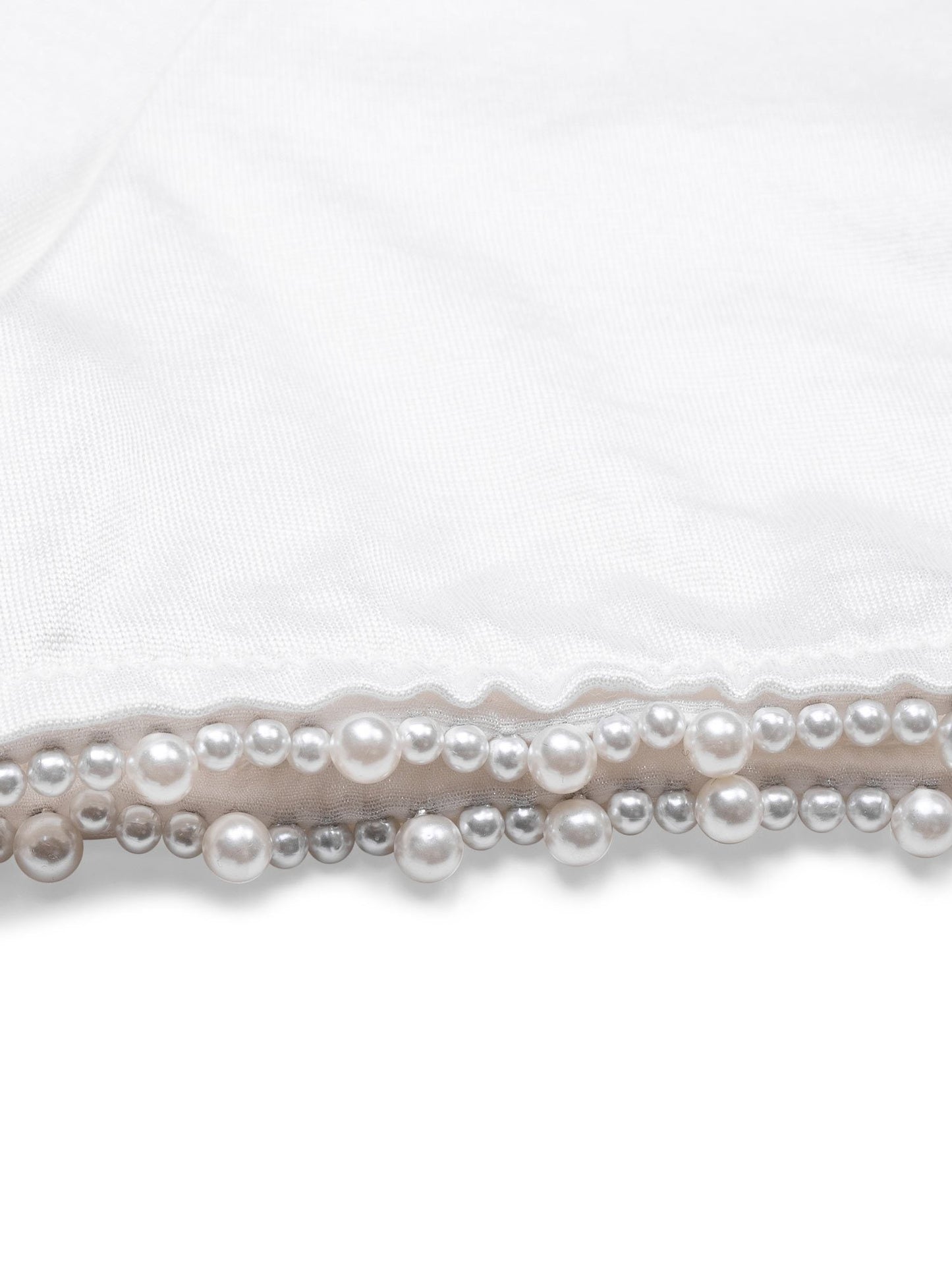 Chanel Cotton Pearl Fringe Top White