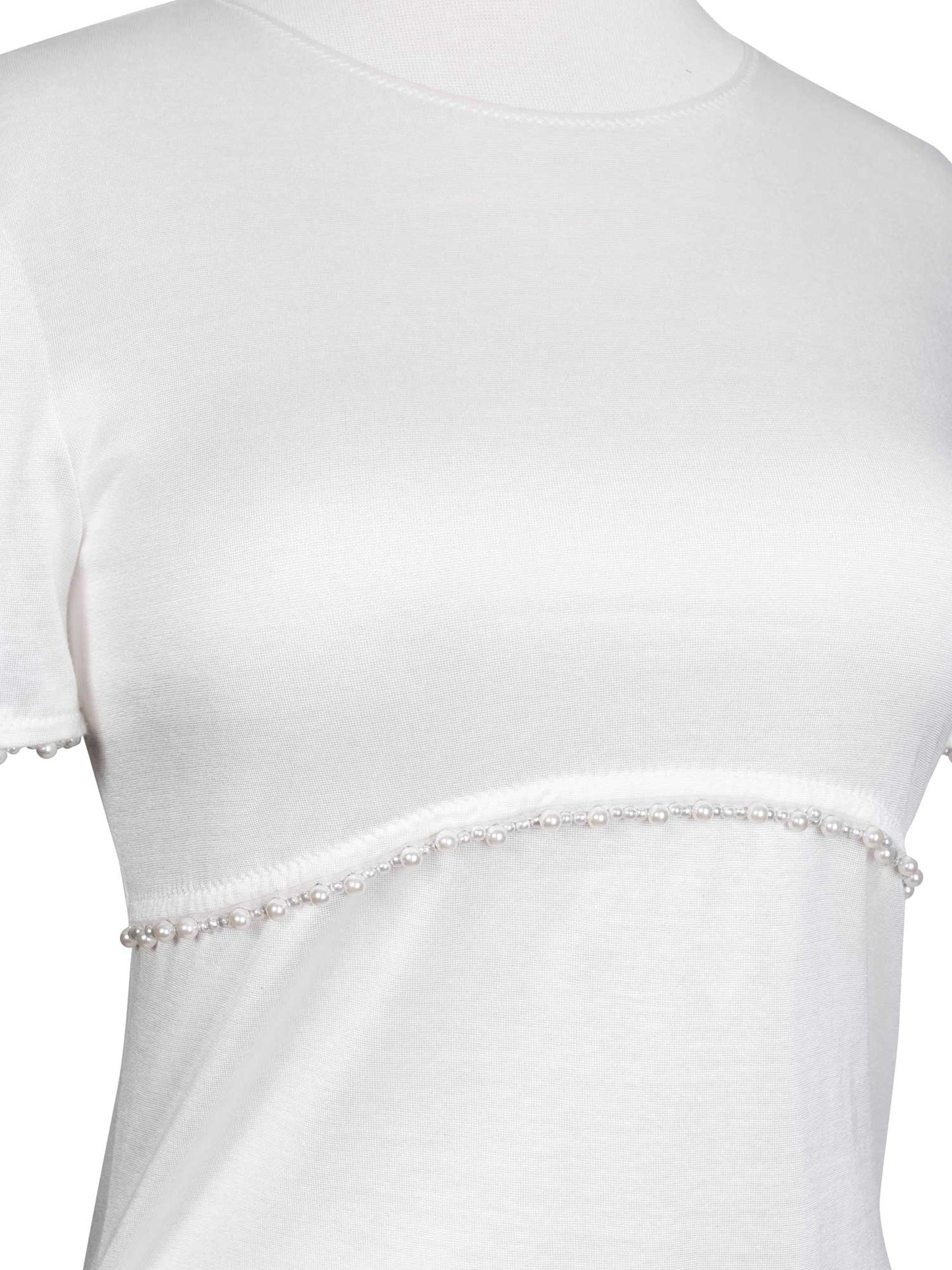 Chanel Cotton Pearl Fringe Top White