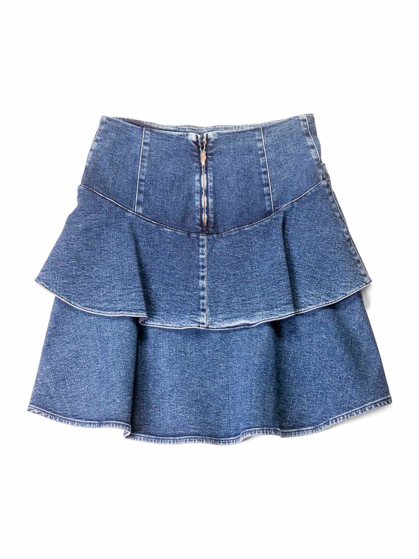 Chanel Denim CC Logo Midi Skirt Blue