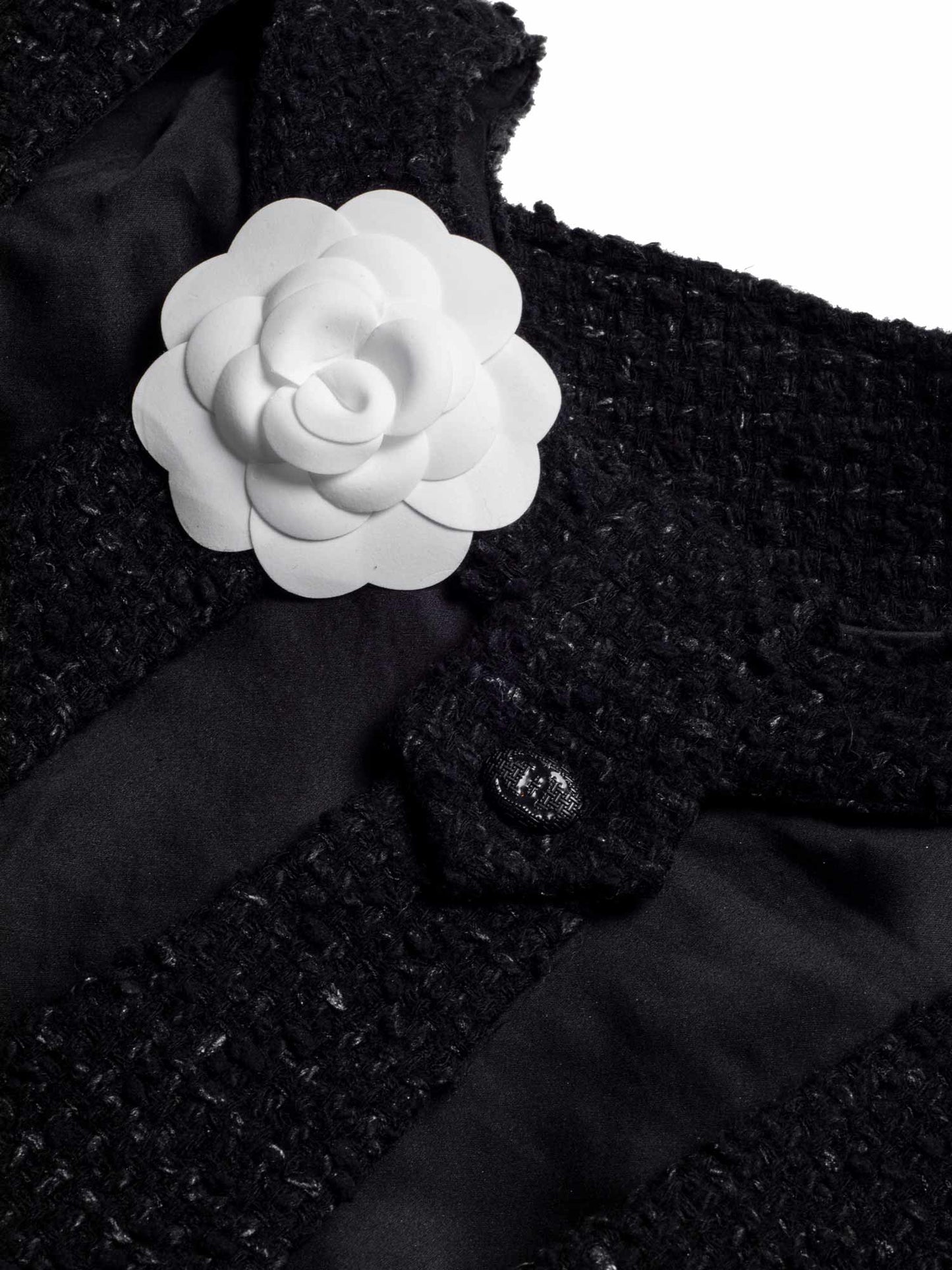 Chanel Fantasy Tweed Ruffle Top Black