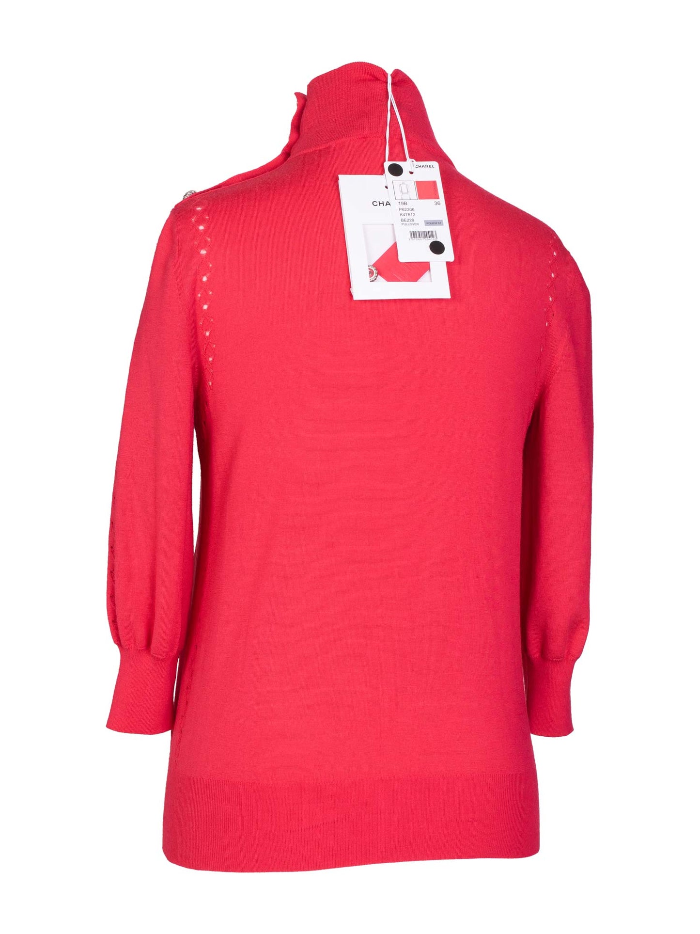 Chanel Fine Wool CC Logo Turtleneck Sweater Pink