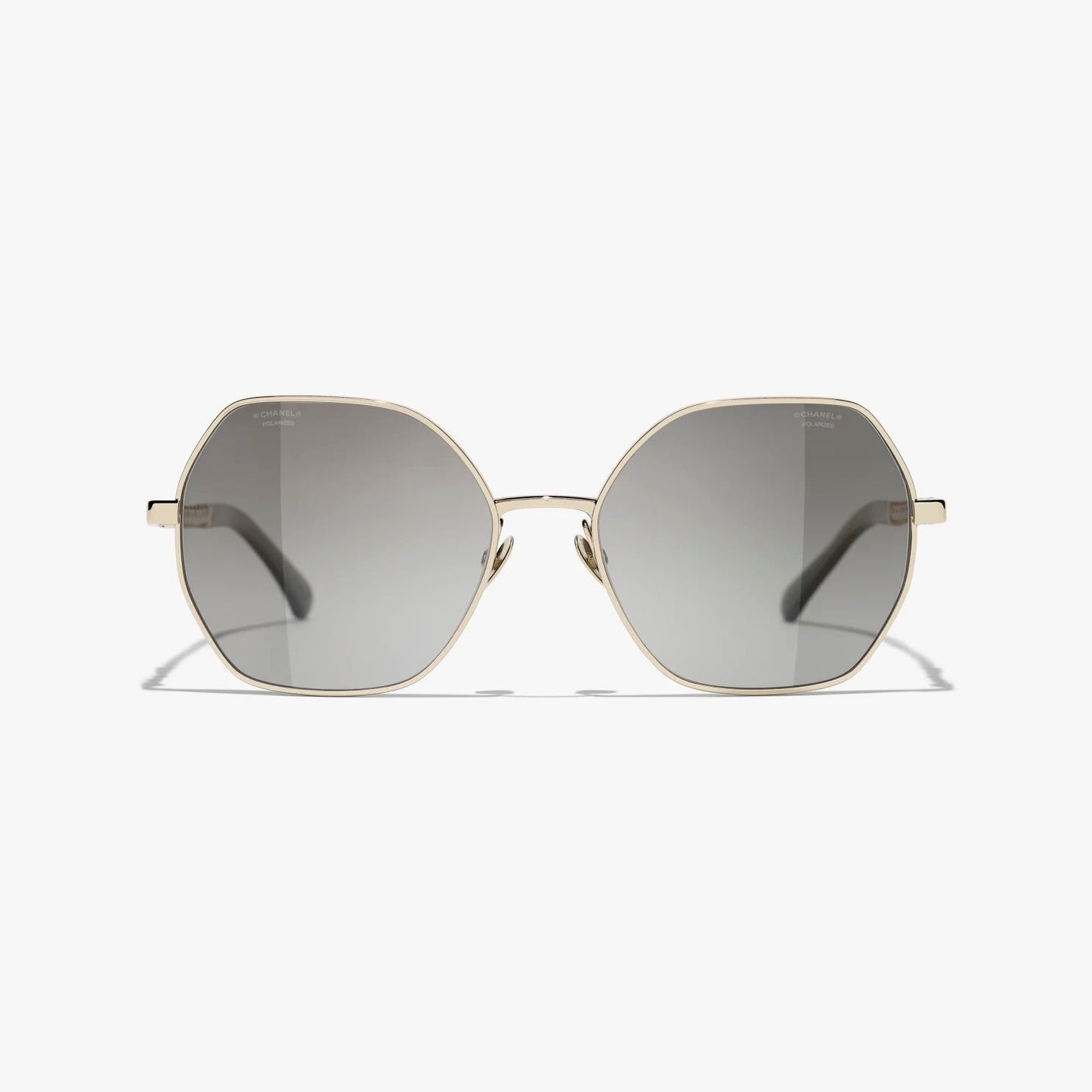 CHANEL GOLD & BLACK SQUARE SUNGLASSES