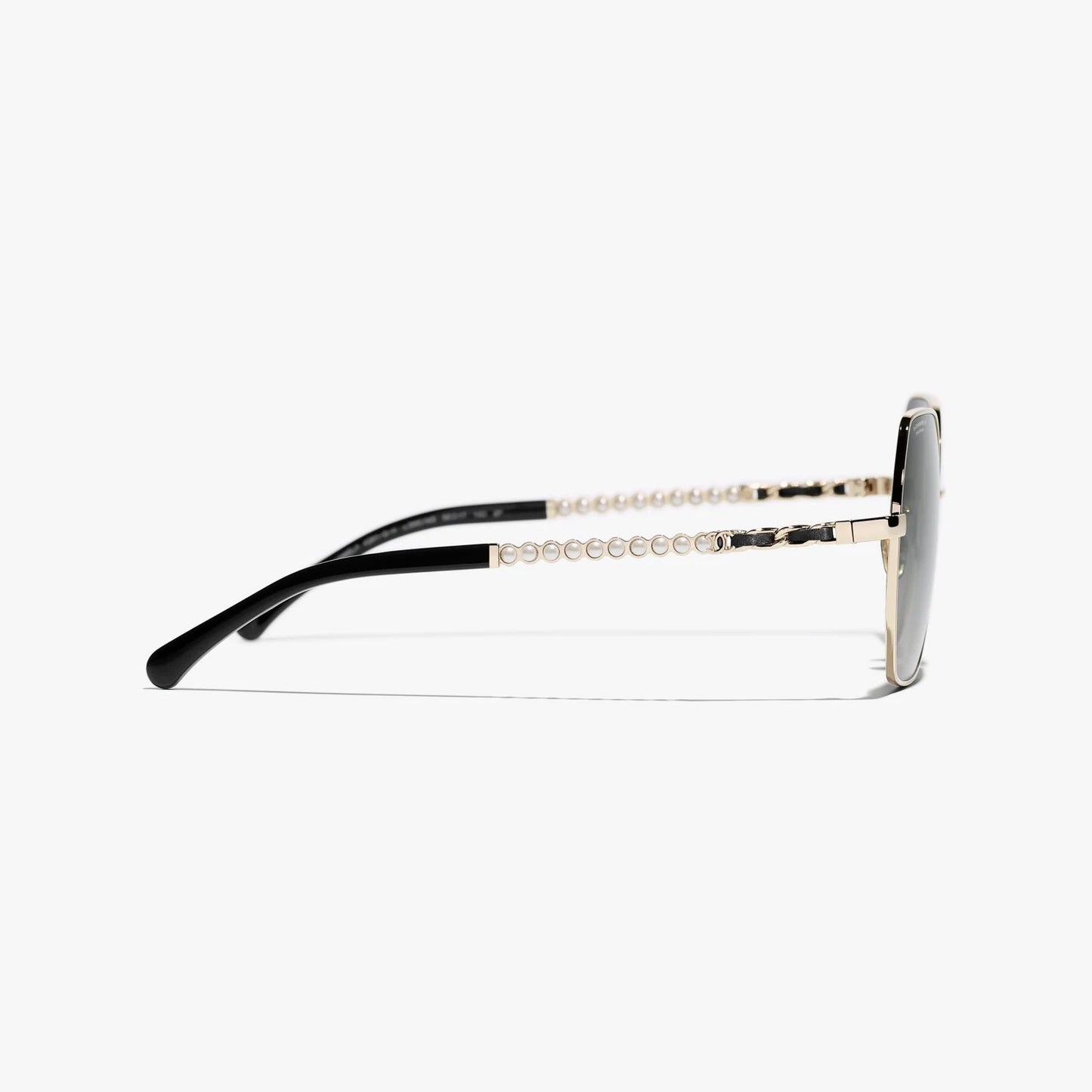 CHANEL GOLD & BLACK SQUARE SUNGLASSES