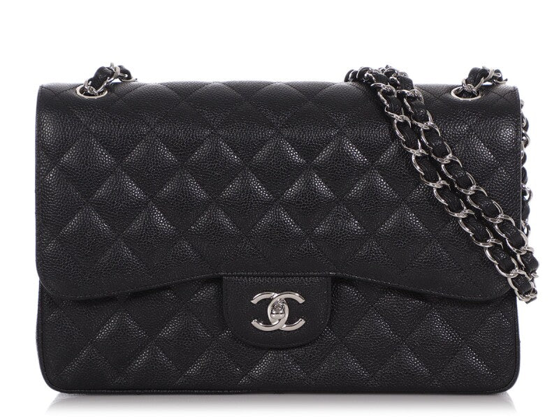 CHANEL CAVIAR QUILTED JUMBO DOUBLE FLAP CLASSIC SHOULDER BAG