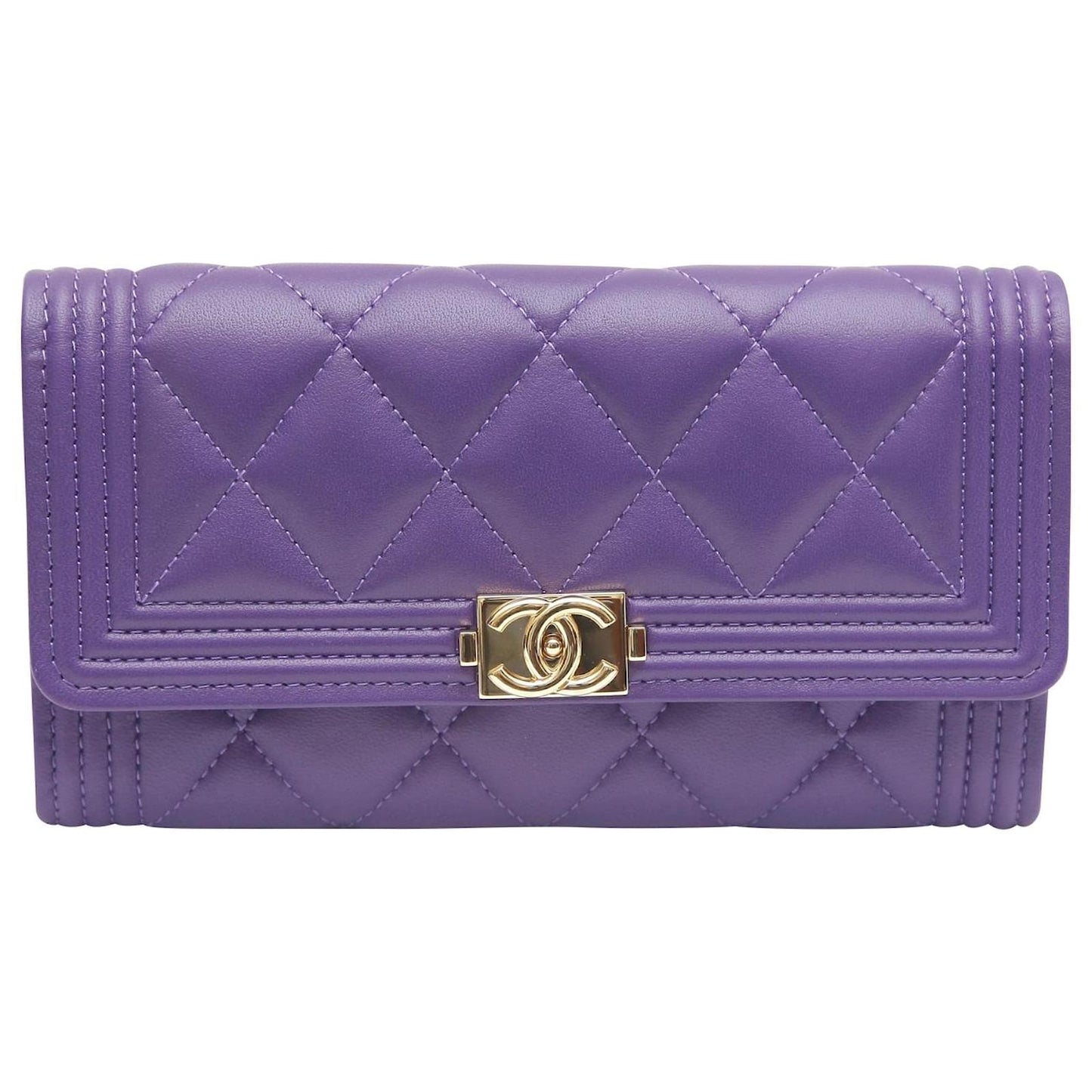 CHANEL QUILTED LAMBSKIN LEATHER LE BOY WALLET