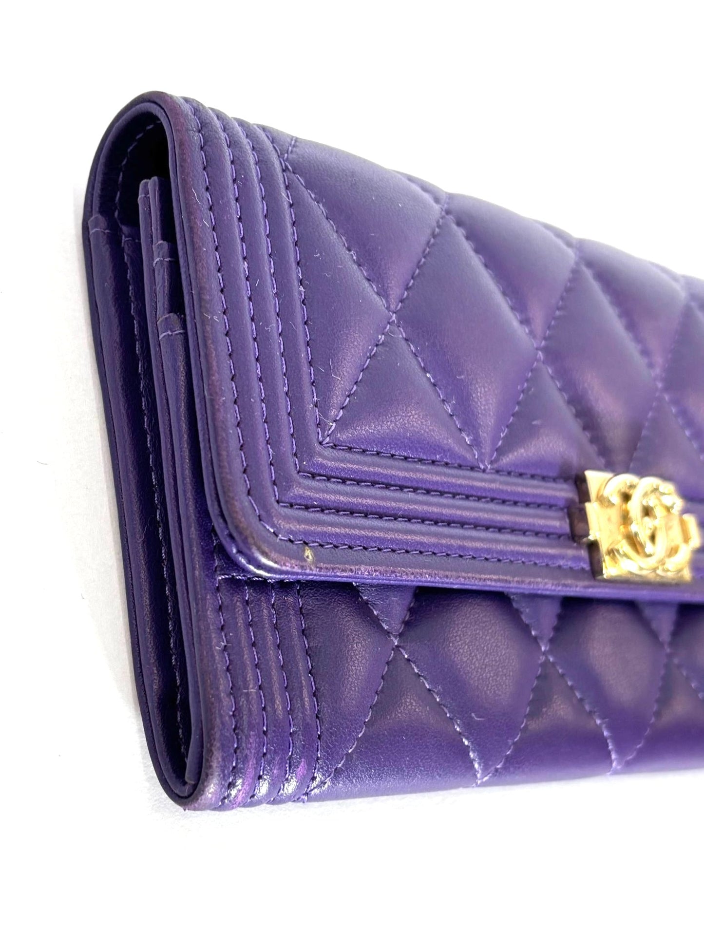 CHANEL QUILTED LAMBSKIN LEATHER LE BOY WALLET