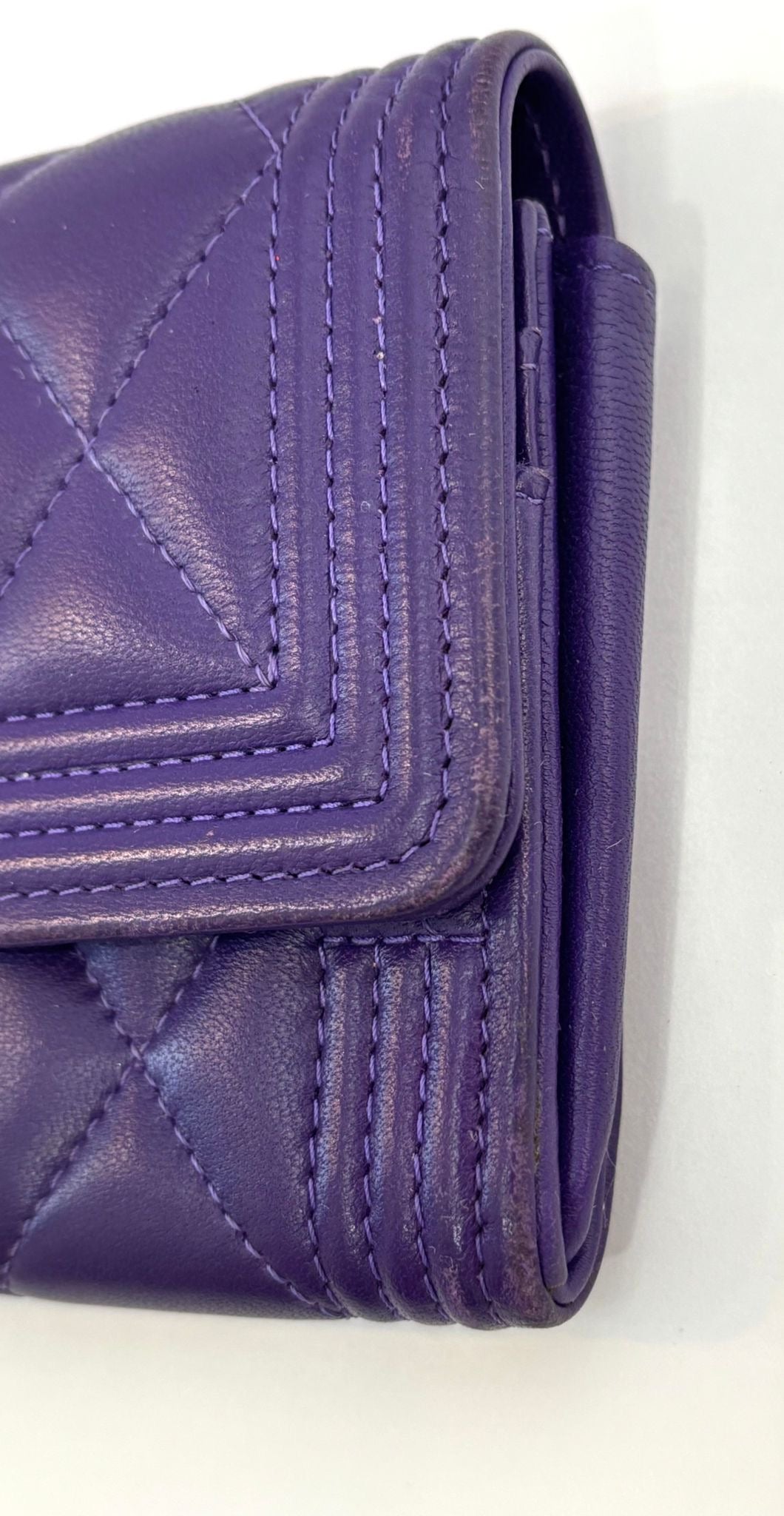 CHANEL QUILTED LAMBSKIN LEATHER LE BOY WALLET