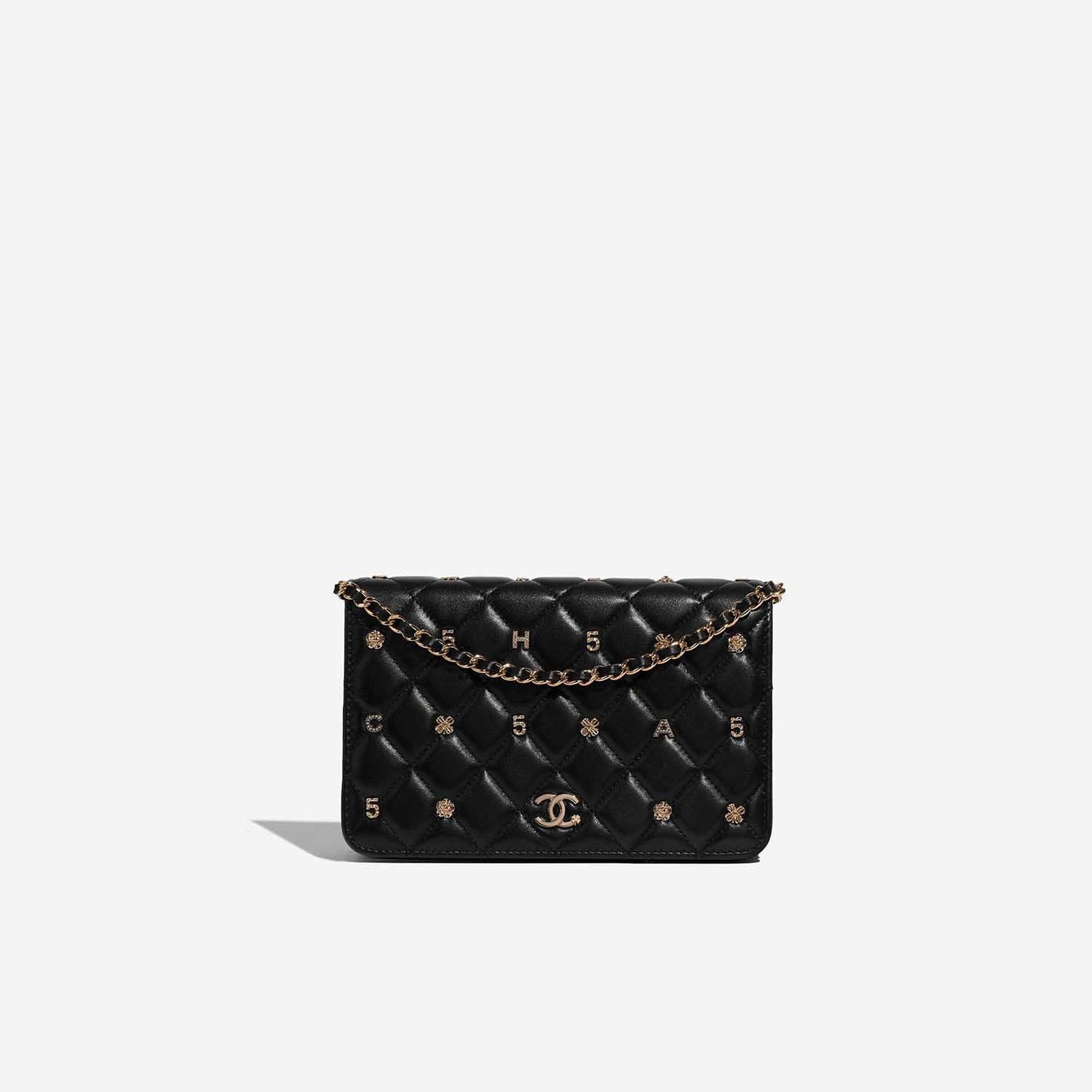 CHANEL CC TIMELESS QUILTED LAMBSKIN LUCKY CHARMS WALLET ON A CHAIN