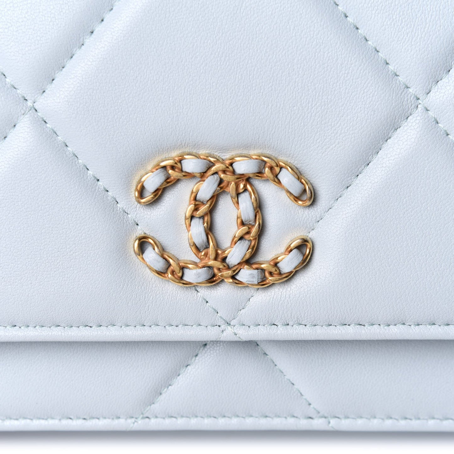 CHANEL QUILTED LAMBSKIN CHANEL 19 WALLET ON A CHAIN
