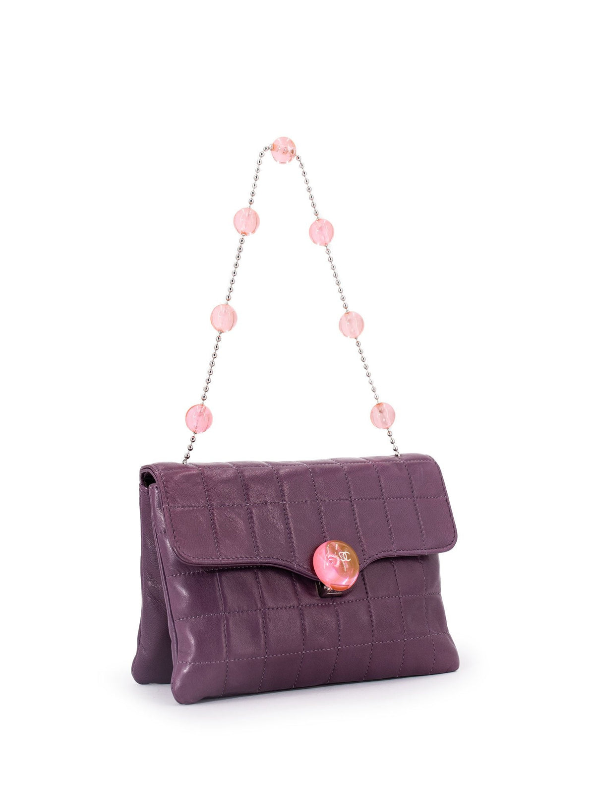 Chanel Lambskin Quilted Mini Flap Bag Purple
