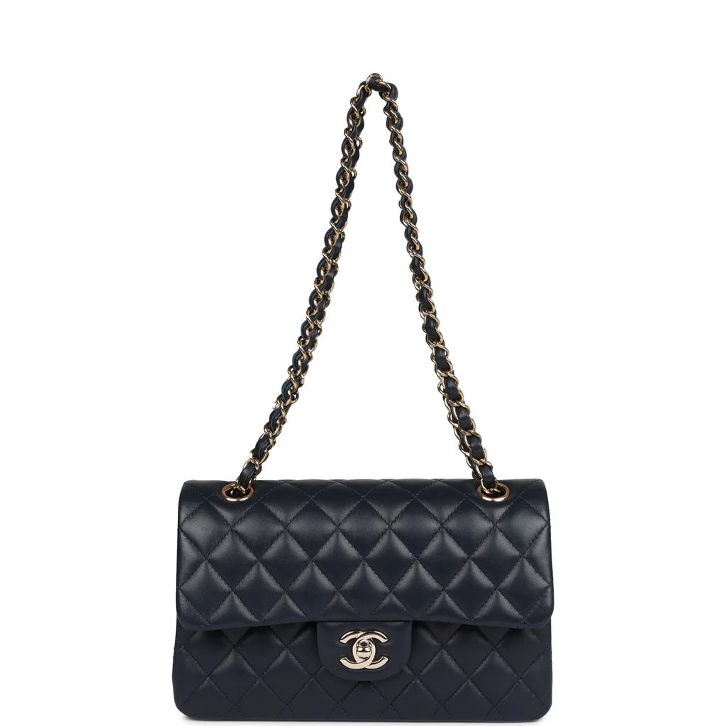 CHANEL QUILTED LAMBSKIN SMALL DOUBLE FLAP SHOULDER BAG