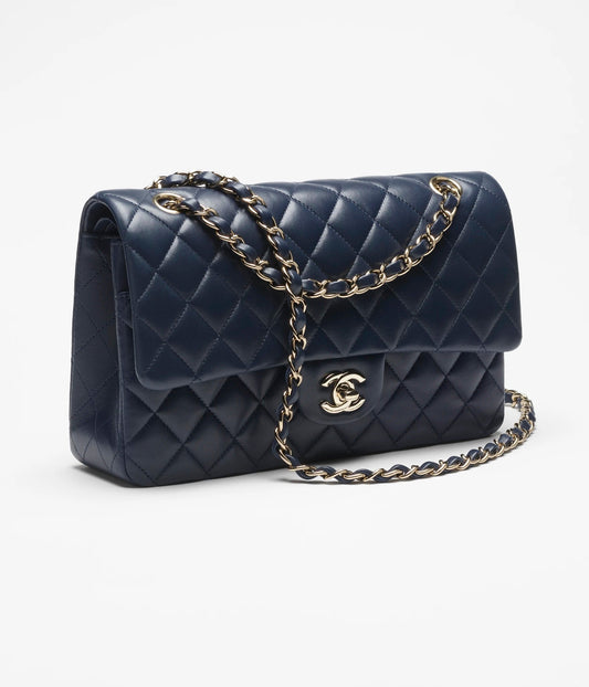 CHANEL QUILTED LAMBSKIN SMALL DOUBLE FLAP SHOULDER BAG
