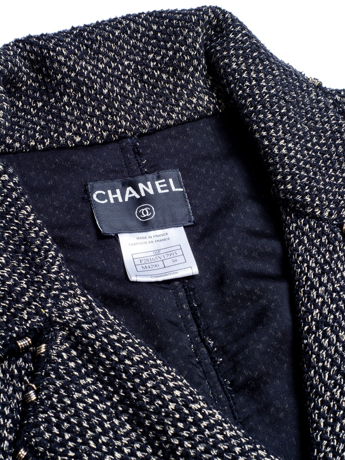 Chanel Lesage Tweed Fringe Fitted Belted Jacket Gold Black