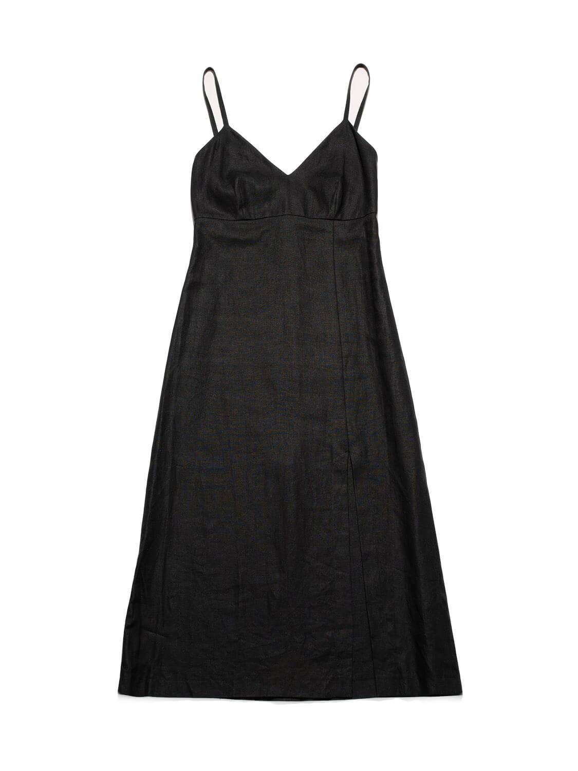 Chanel Linen Maxi Dress Black