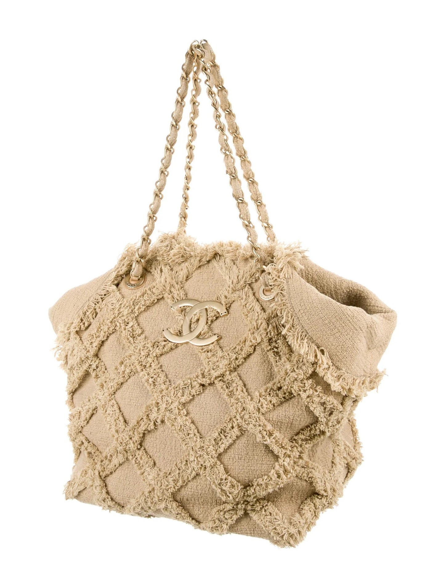 CHANEL NATURE QUILTED TWEED TOTE BAG