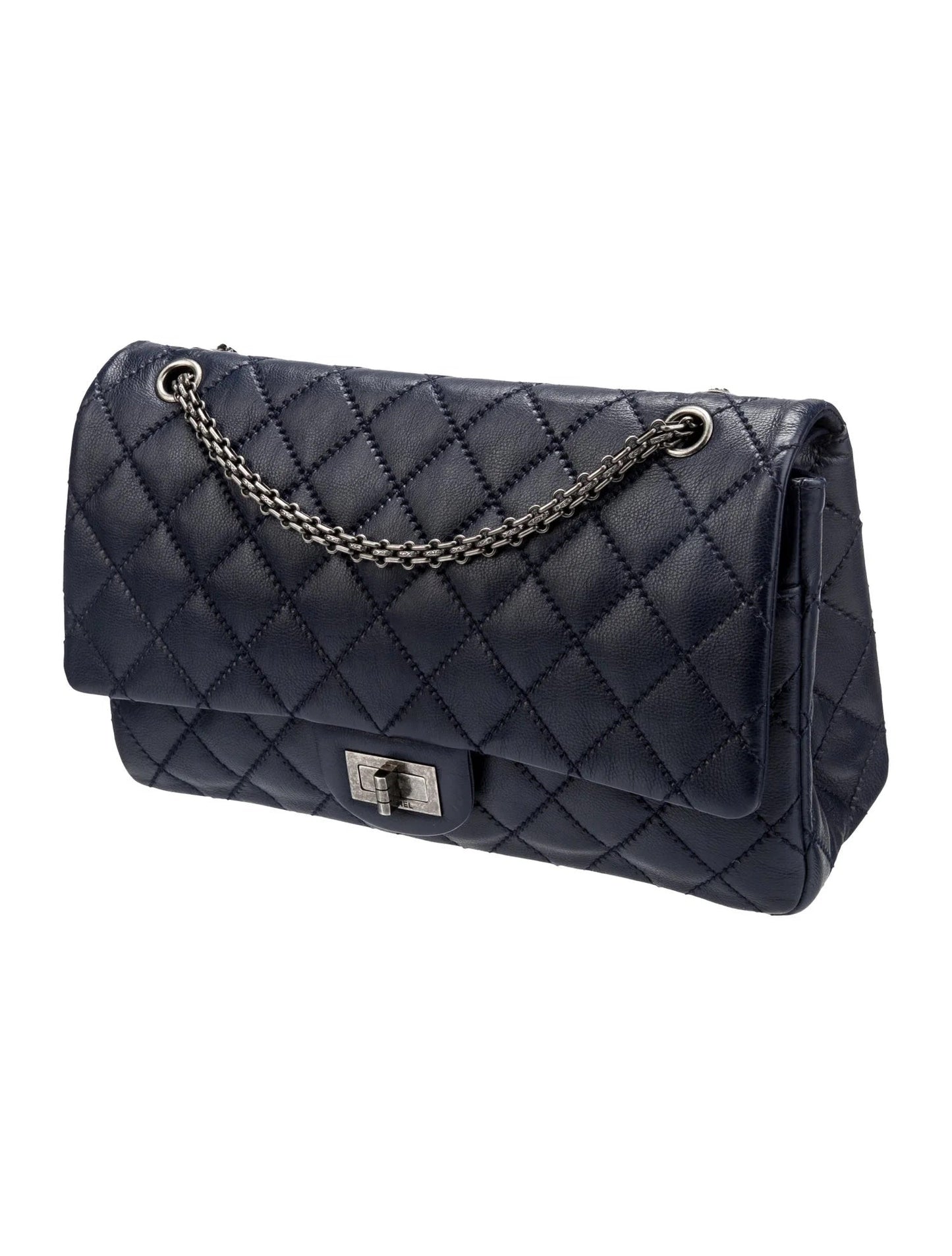 CHANEL 2.55 REISSUE DOUBLE FLAP CALFSKIN LEATHER 226 SHOULDER BAG