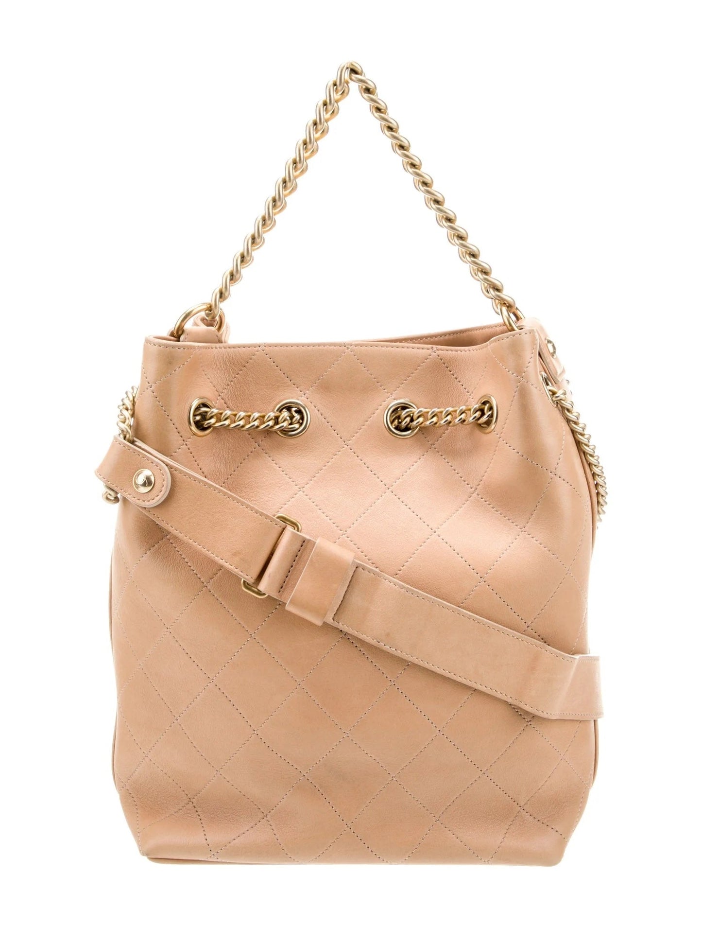 CHANEL PARIS ROME ON MY SHOULDER QUILTED CALFSKIN BUCKET BAG