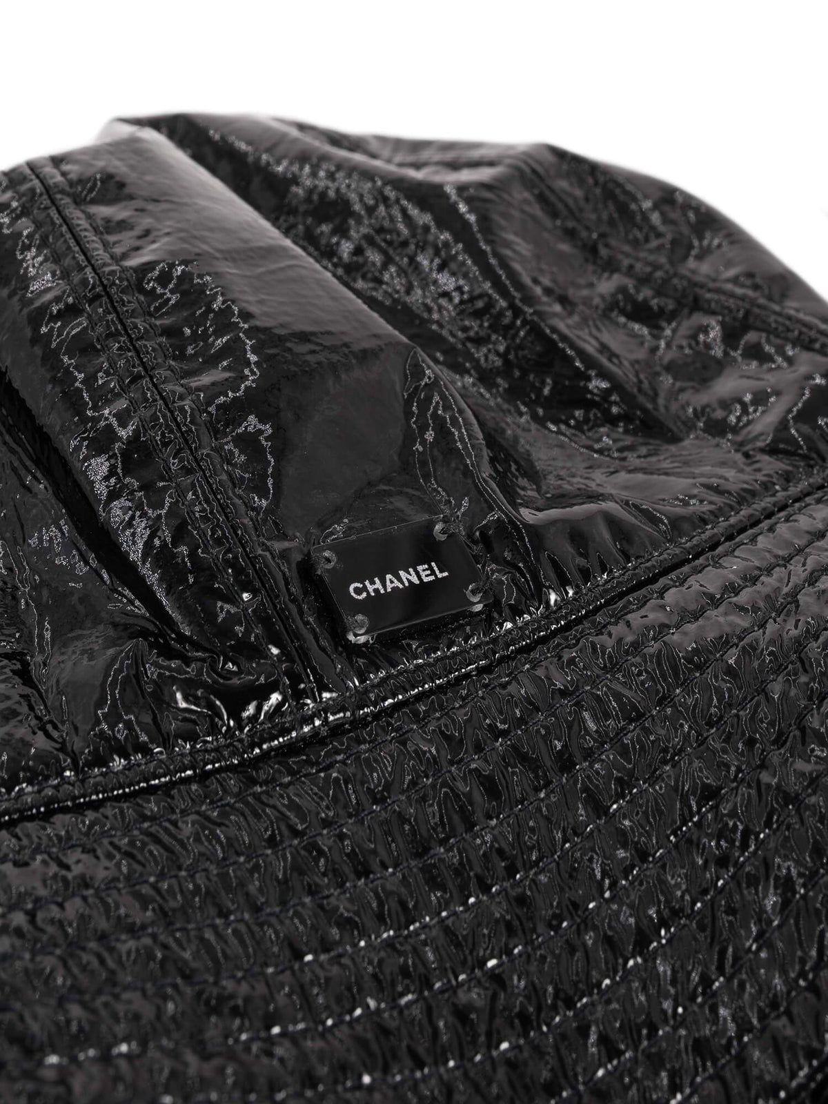 Chanel Patent Leather Bucket Hat Black