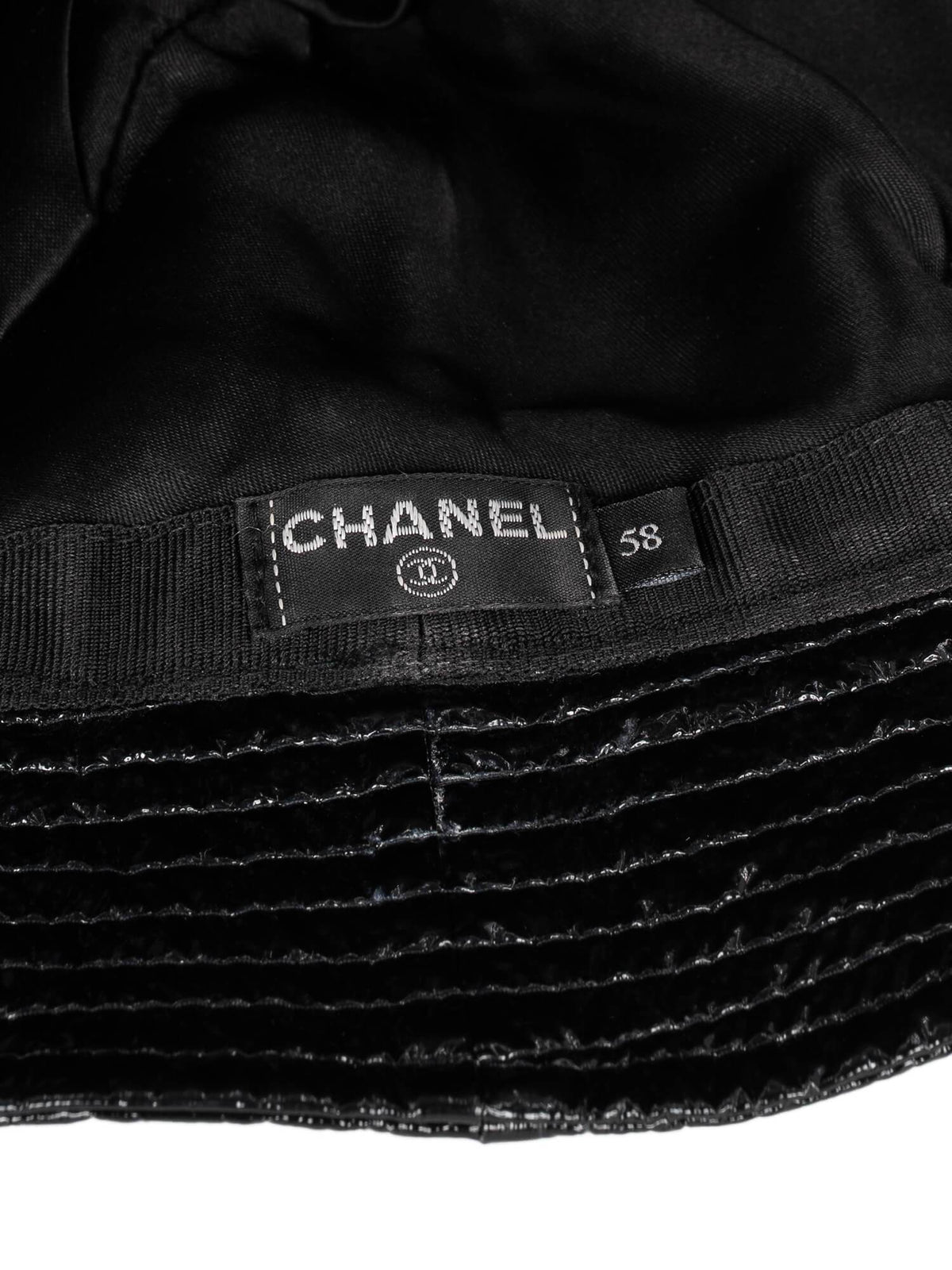 Chanel Patent Leather Bucket Hat Black