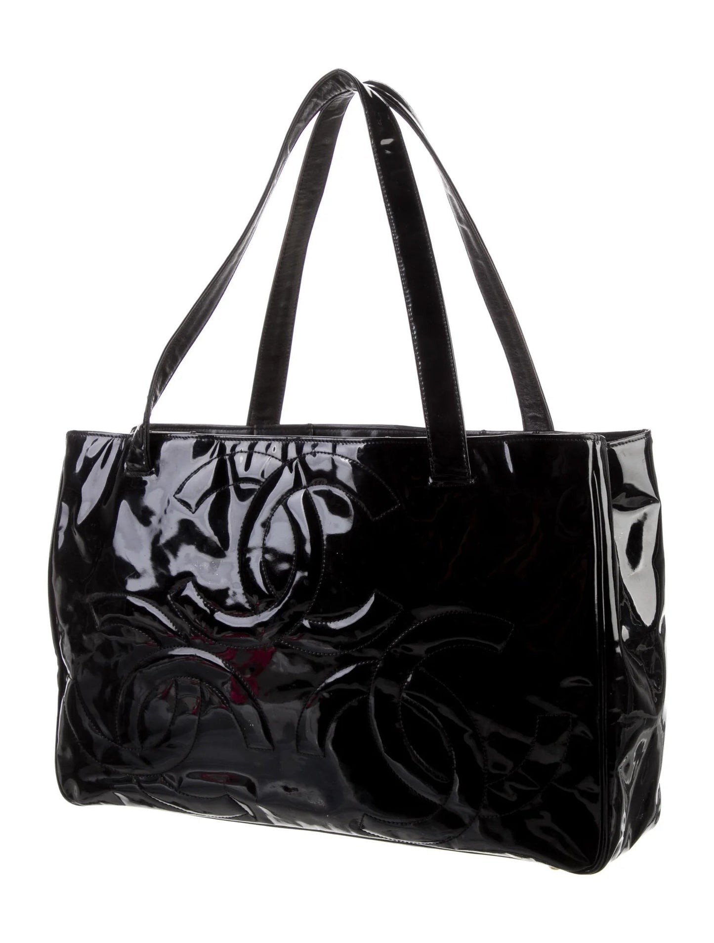 CHANEL PATENT LEATHER TRIPLE CC TOTE BAG