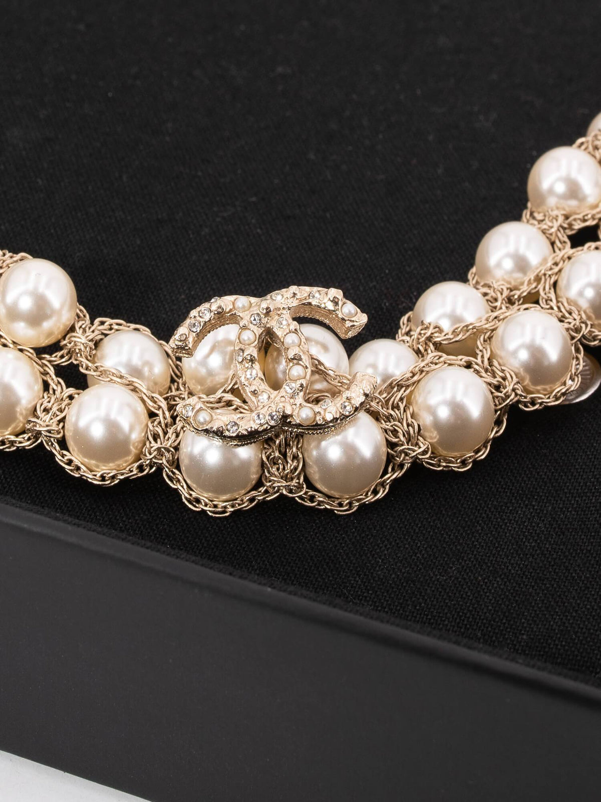 Chanel Pearl CC Logo Long Necklace