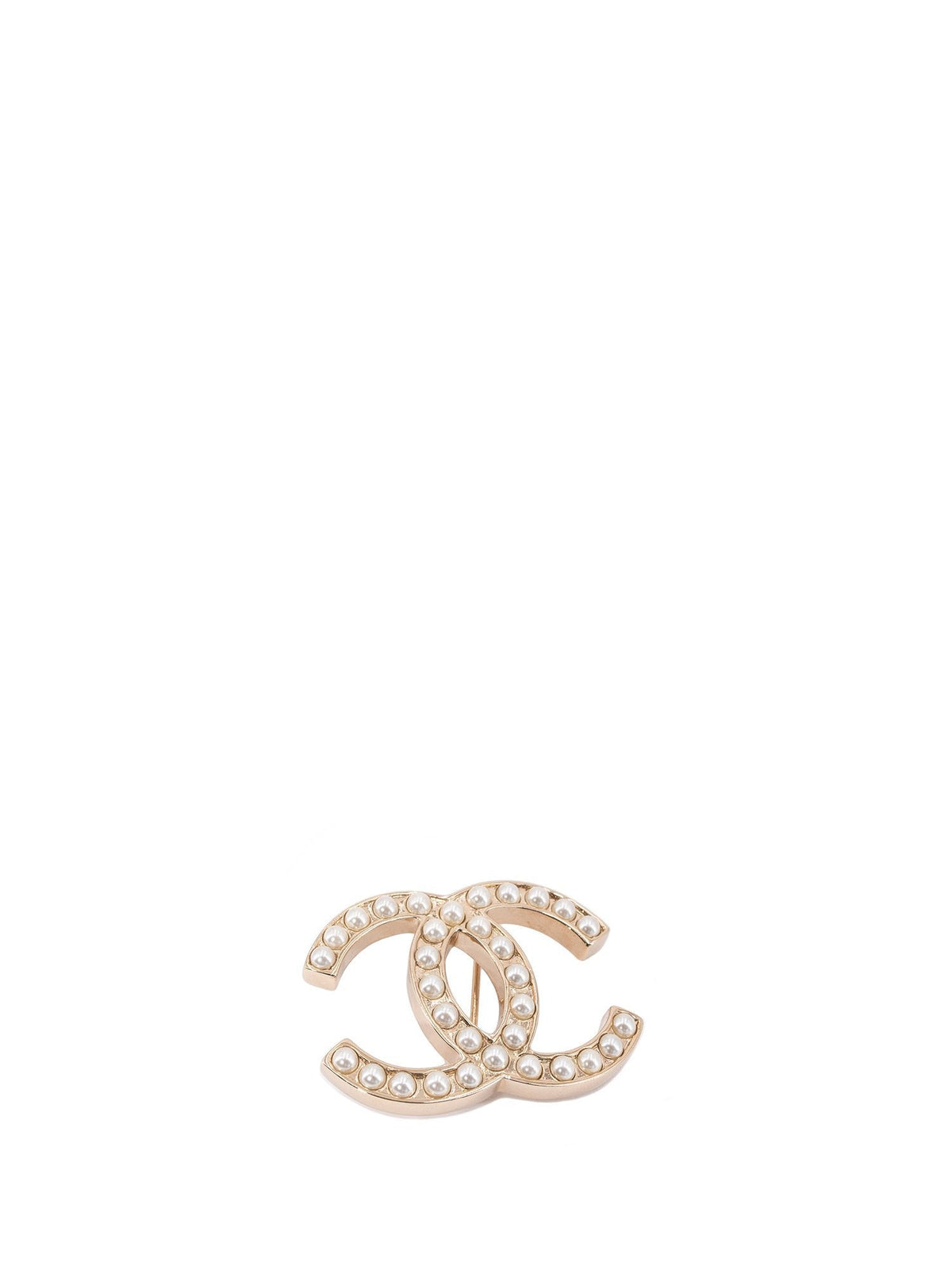 Chanel Pearl CC Logo Pin Gold