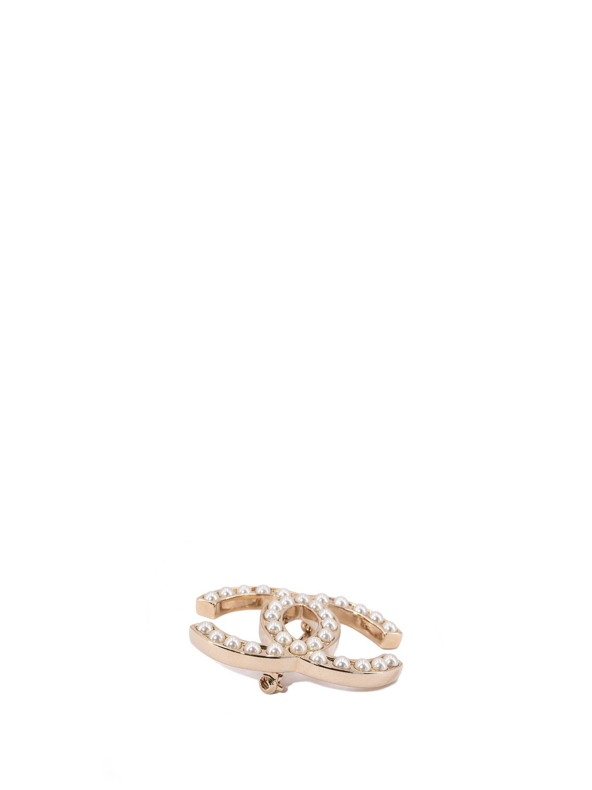 Chanel Pearl CC Logo Pin Gold