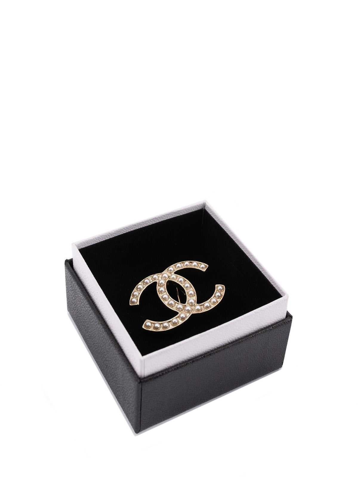 Chanel Pearl CC Logo Pin Gold