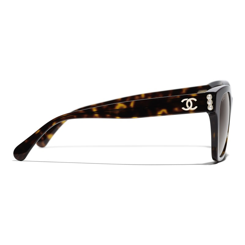 CHANEL CC POLARIZED SUNGLASSES BROWN TORTOISE
