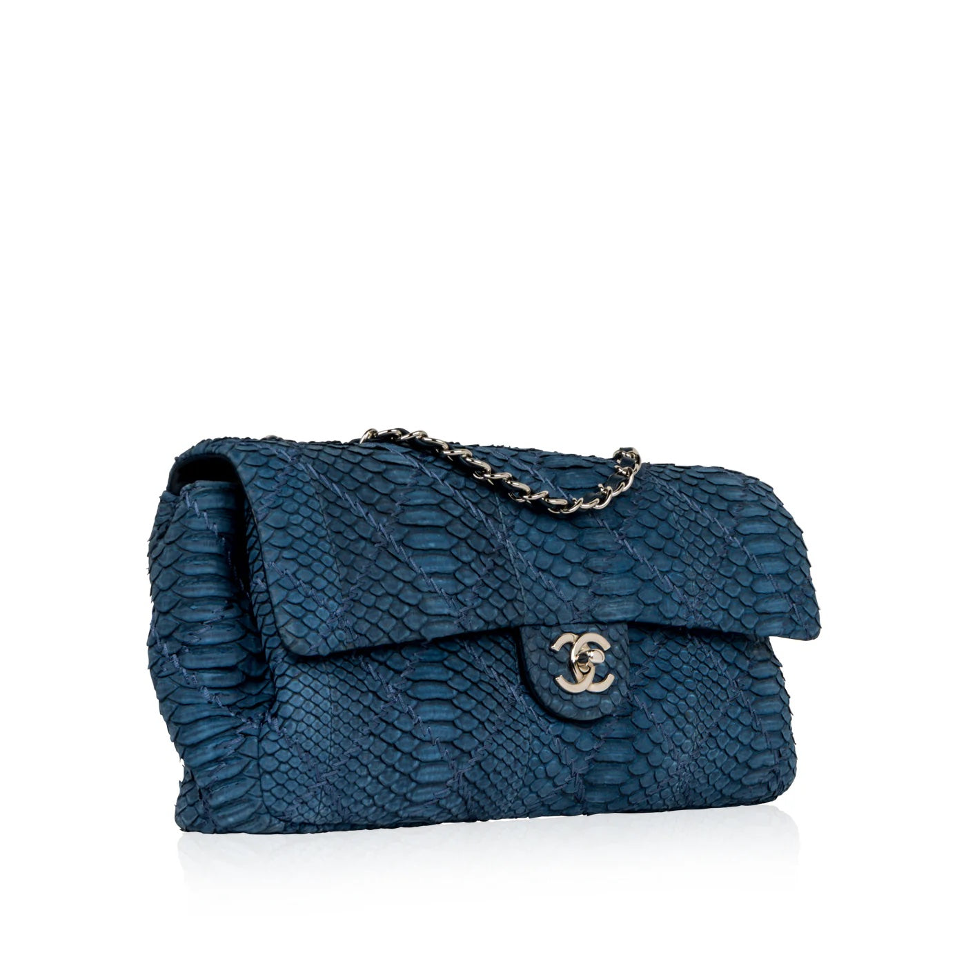 CHANEL ULTRA STITCH PYTHON FLAP SHOULDER BAG-HS