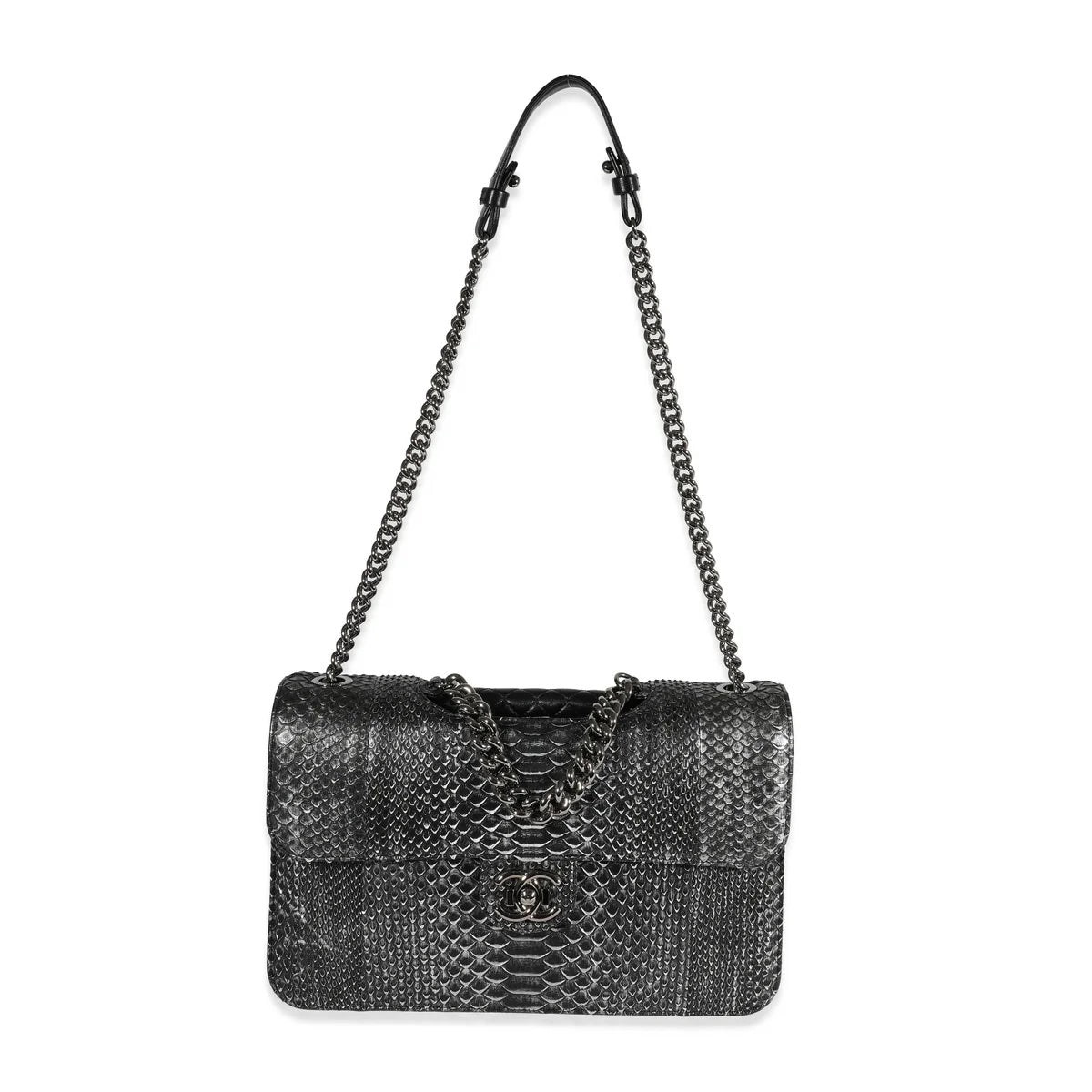 CHANEL CC PYTHON LARGE PERFECT EDGE SLAP SHOULDER BAG