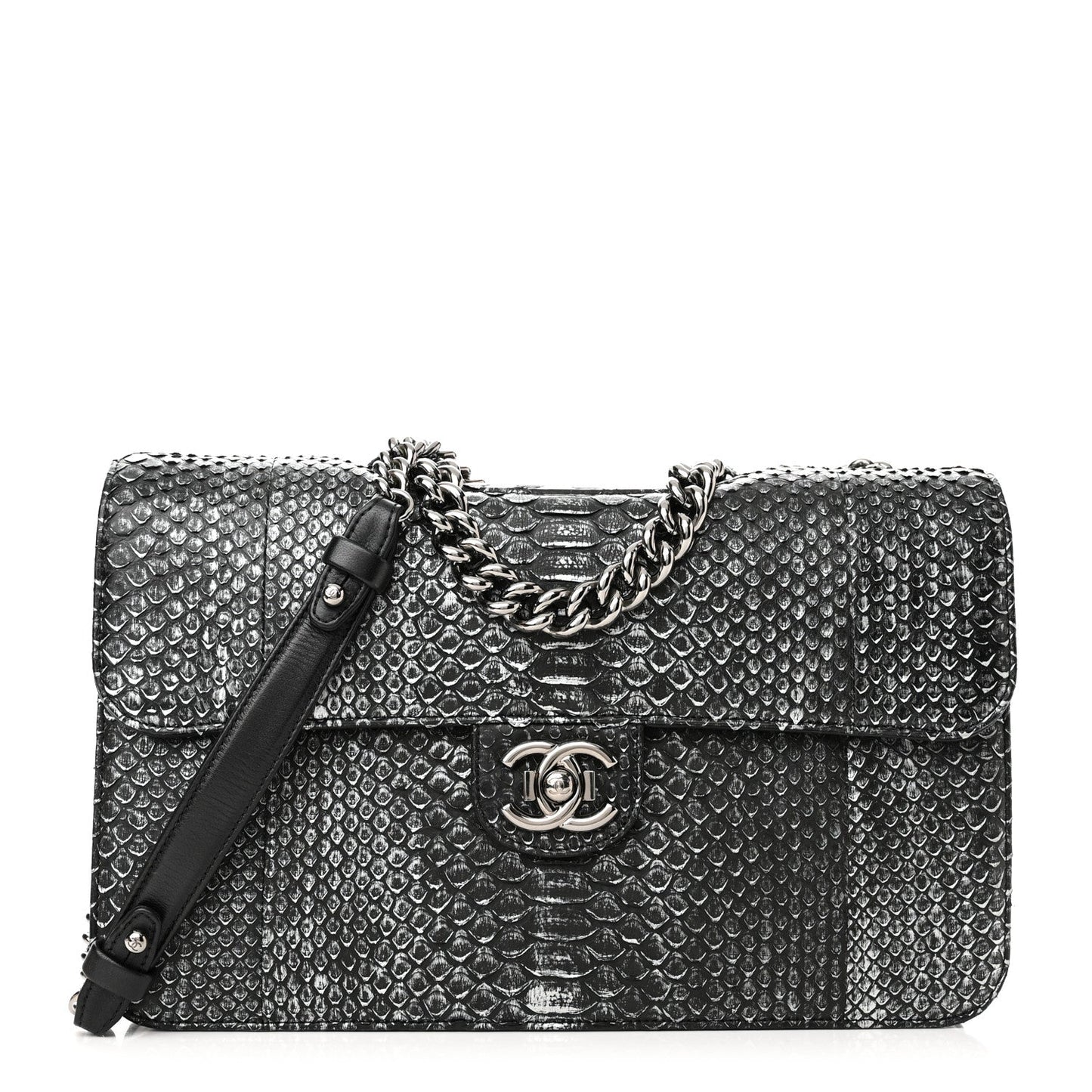 CHANEL CC PYTHON LARGE PERFECT EDGE SLAP SHOULDER BAG