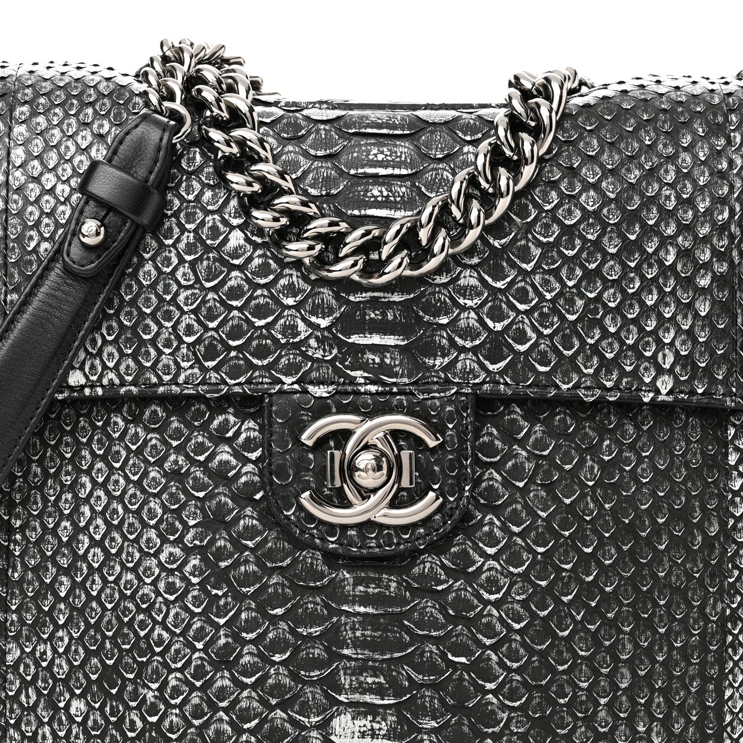 CHANEL CC PYTHON LARGE PERFECT EDGE SLAP SHOULDER BAG